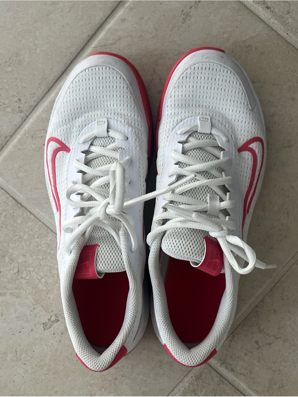 Nike White and Red Pickeball shoes